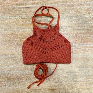 Xhilaration High Neck Crochet Bikini Top